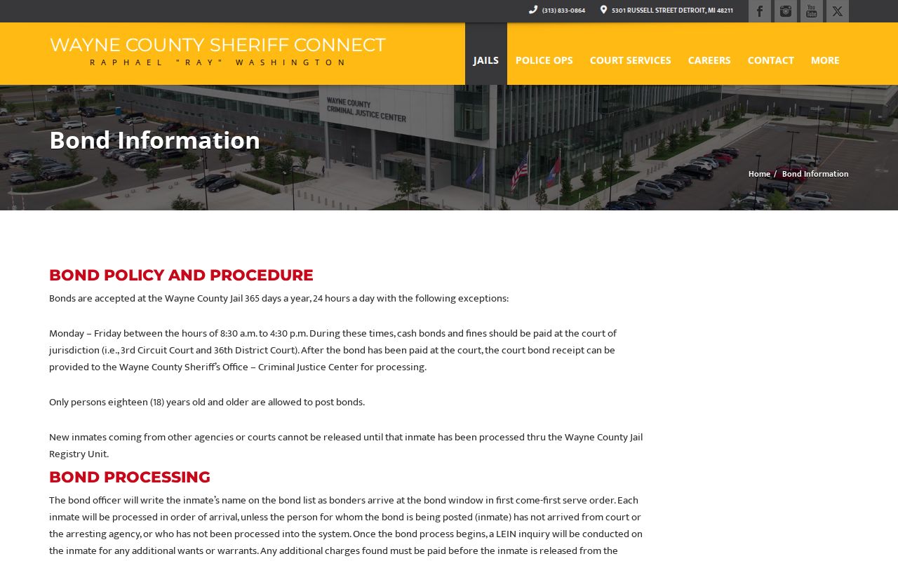 Wayne County bond information and warrant-processing record source